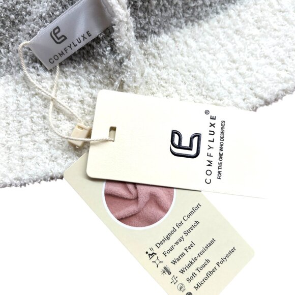 Comfyluxe Leopard Print Luxury Soft Robe Cream Ivory Gray One Size NWT - Picture 9 of 11